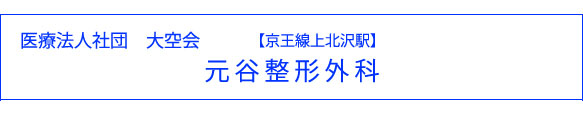 西澤接骨院＜提携医療機関＞医療法人　大空会「元谷整形外科」